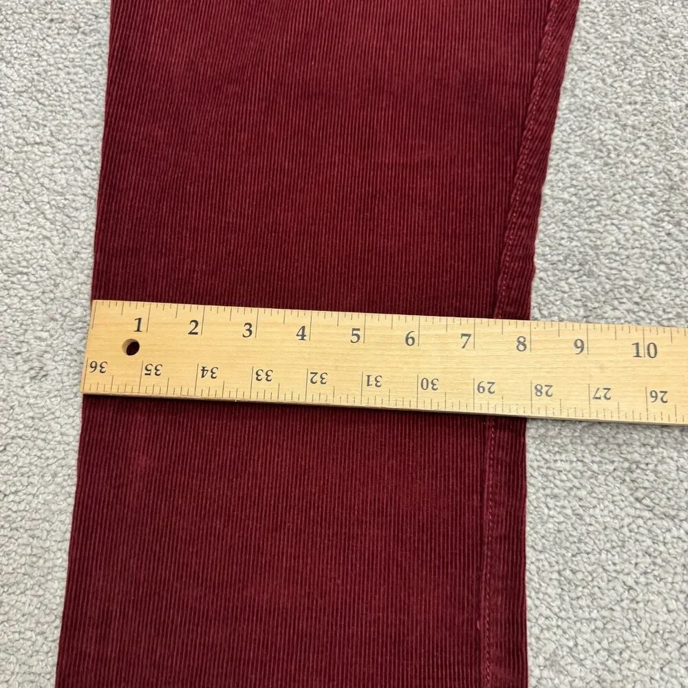 J.Crew Urban Slim Fit Corduroy Pants Mens 33x30 Maroon Red Cotton Flat Front
